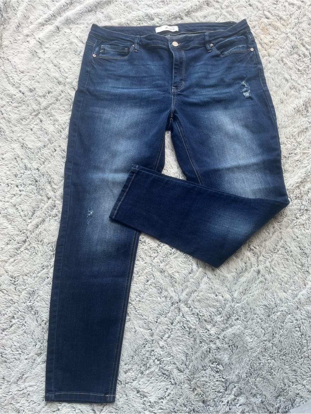 KanCan Dark Blue Skinny Jeans with Subtle Fading